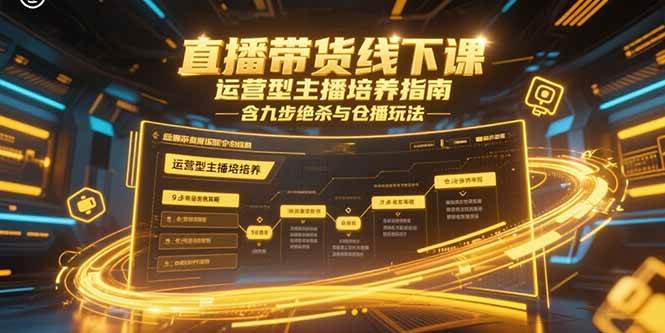 （15281期）直播带货线下课，运营型主播培养指南，含九步绝杀与仓播玩法-占领资源网