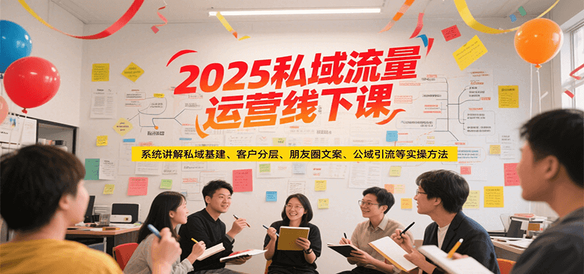 2025私域流量运营线下课，系统讲解私域基建/客户分层/朋友圈文案/公域引流等实操方法-占领资源网