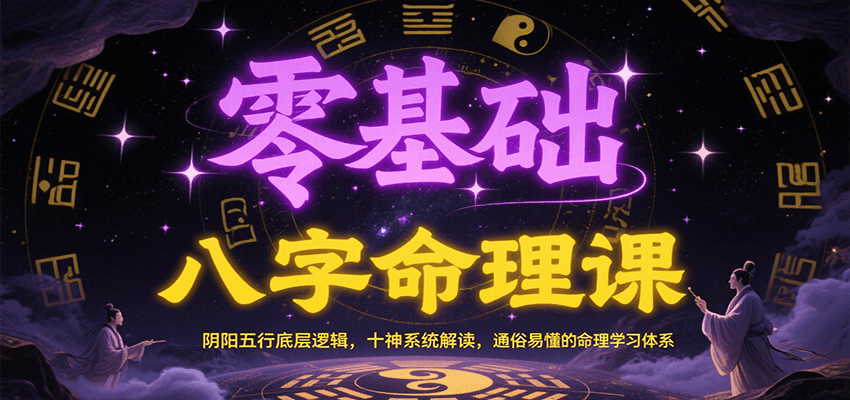 零基础八字命理课：阴阳五行底层逻辑，十神系统解读，通俗易懂的命理学习体系-占领资源网