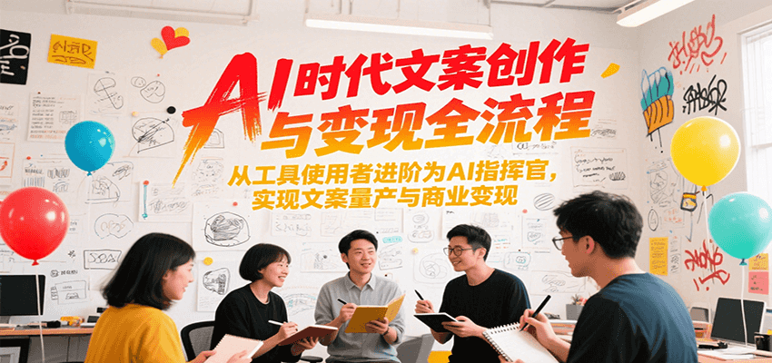 AI时代文案创作与变现全流程，从工具使用者进阶为AI指挥官，实现文案量产与商业变现-占领资源网