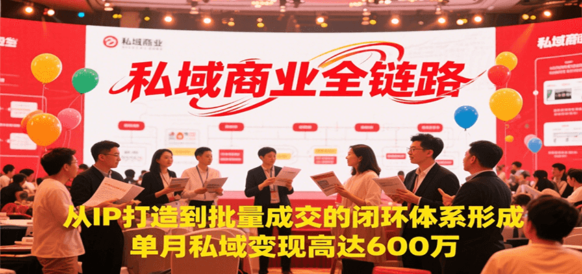 私域商业全链路，从IP打造到批量成交的闭环体系形成，单月私域变现600万-占领资源网