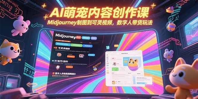 （15311期）AI萌宠内容创作课，Midjourney制图到可灵视频，数字人带货玩法-占领资源网