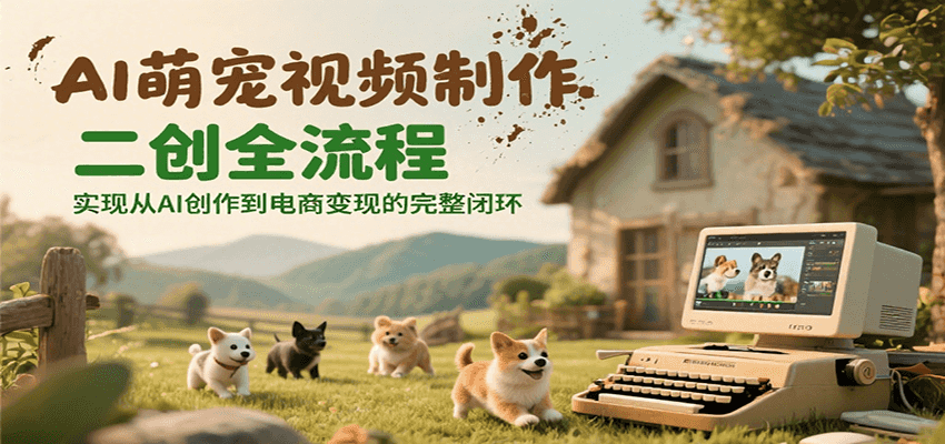 AI萌宠视频制作二创全流程，实现从AI创作到电商变现的完整闭环-占领资源网