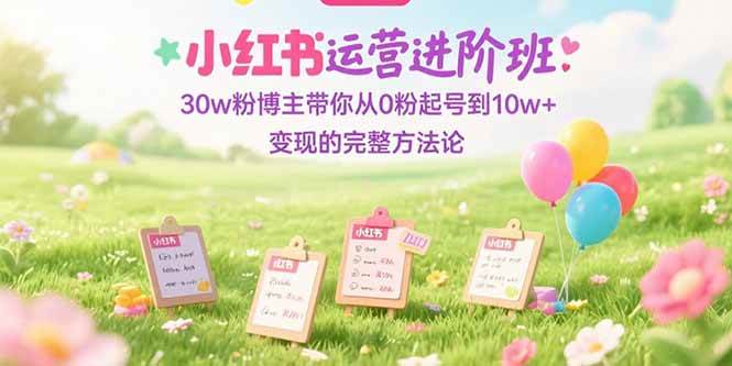 （15318期）小红书运营进阶班：30w粉博主带你从0粉起号到10w+变现的完整方法论-占领资源网