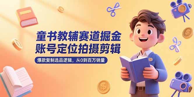（15326期）童书教辅赛道掘金，账号定位拍摄剪辑，爆款复制选品逻辑，从0到百万销量-占领资源网