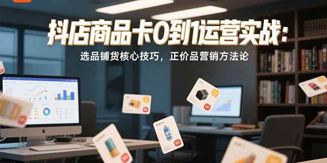 （15329期）抖店商品卡0到1运营实战：选品铺货核心技巧，正价品营销方法论-占领资源网