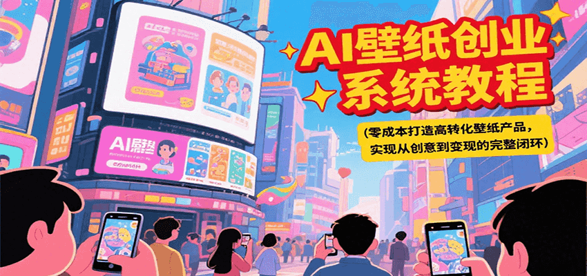 AI壁纸创业系统教程，零成本打造高转化壁纸产品，实现从创意到变现的完整闭环-占领资源网