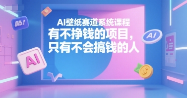 AI壁纸赛道系统课程，有不挣钱的项目，只有不会搞钱的人-占领资源网