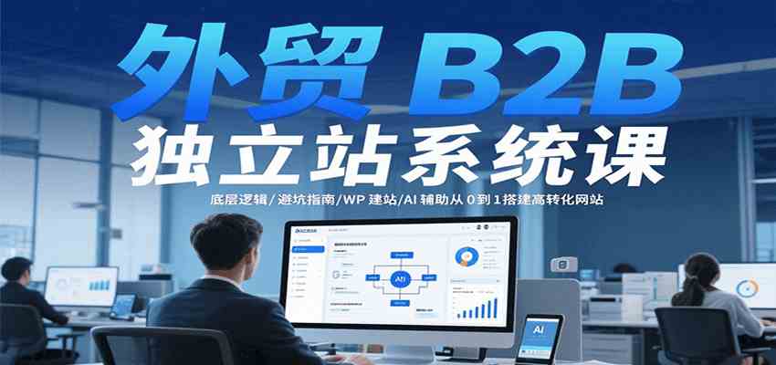 外贸B2B独立站系统课：底层逻辑/避坑指南/WP建站/AI辅助从0到1搭建高转化网站-占领资源网
