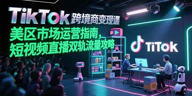 （15344期）TikTok跨境电商变现课，美区市场运营指南，短视频直播双轨流量攻略-占领资源网