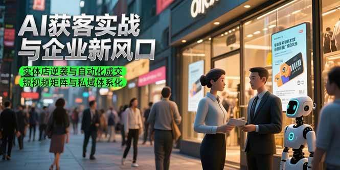 （15348期）AI获客实战与企业新风口，实体店逆袭与自动化成交 短视频矩阵与私域体系化-占领资源网