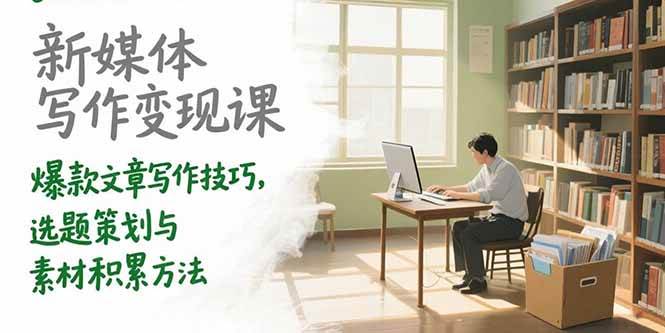 （15345期）新媒体写作变现课，爆款文章写作技巧，选题策划与素材积累方法-占领资源网