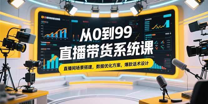 （15362期）从0到99直播带货系统课，直播间场景搭建，数据优化方案，爆款话术设计-占领资源网
