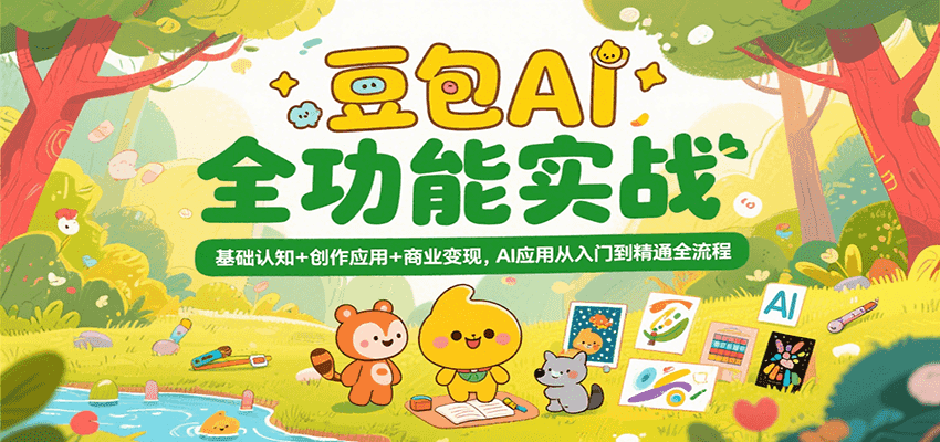 豆包AI全功能实战，基础认知+创作应用+商业变现，AI应用从入门到精通全流程-占领资源网