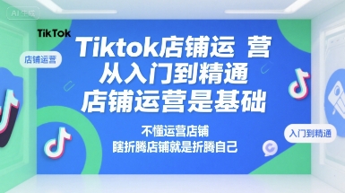 Tiktok店铺运营从入门到精通，店铺运营是基础，不懂运营店铺，瞎折腾店铺就是折腾自己-占领资源网