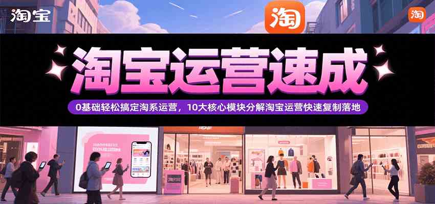 淘宝运营速成，0基础轻松搞定网店运营，10大核心模块分解快速复制落地（更新）-占领资源网