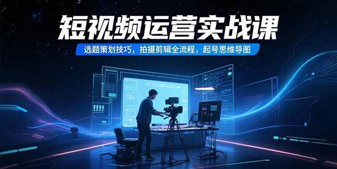 （15375期）短视频运营实战课，选题策划技巧，拍摄剪辑全流程，起号思维导图-占领资源网