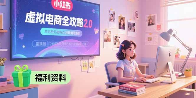（15387期）虚拟电商全攻略2.0，开店选品实操流程，账号定位、货源发布、笔记发布技巧-占领资源网