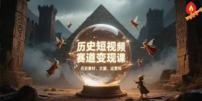 （15386期）历史短视频赛道变现课，百集素材库应用，文案剪辑技巧，账号运营全案-占领资源网