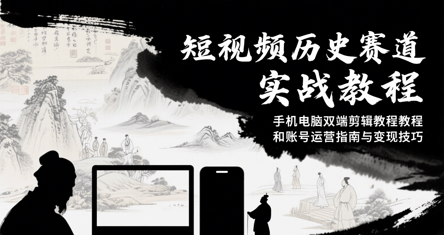 短视频历史赛道实战教程，手机电脑双端剪辑教程和账号运营指南与变现技巧-占领资源网