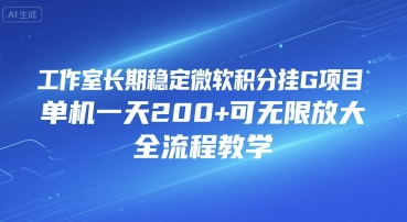 工作室长期稳定微软积分挂G项目，单机一天200+可无限放大，全流程教学【揭秘】-占领资源网