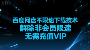 百度网盘不限速下载技术，解除非会员限速，无需充值VIP-占领资源网
