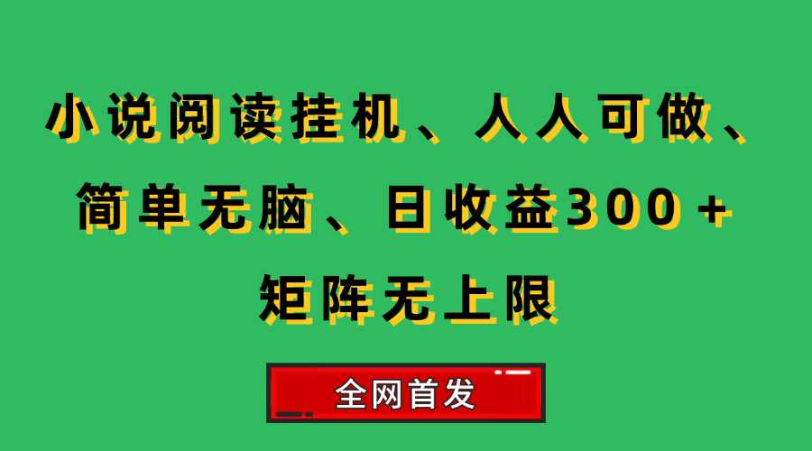 （15413期）小说挂机阅读，人人可做，简单无脑，一天收益300＋矩阵无限上-占领资源网