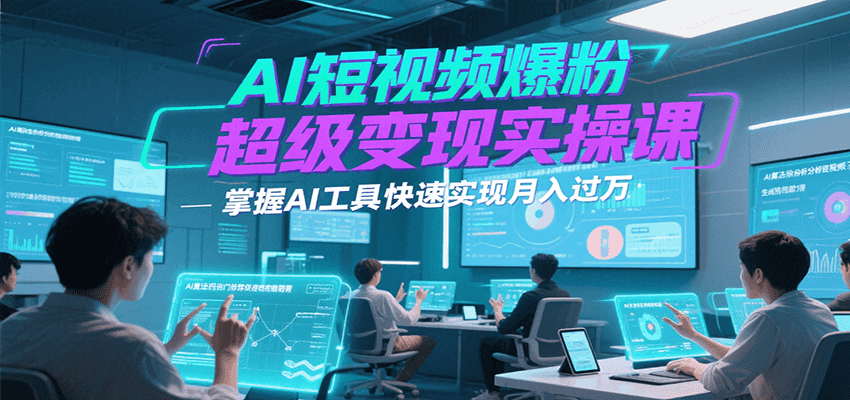 AI短视频爆粉超级变现实操课，掌握AI工具快速实现月入过万-占领资源网