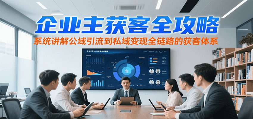 企业主获客全攻略，系统讲解公域引流到私域变现全链路的获客体系-占领资源网