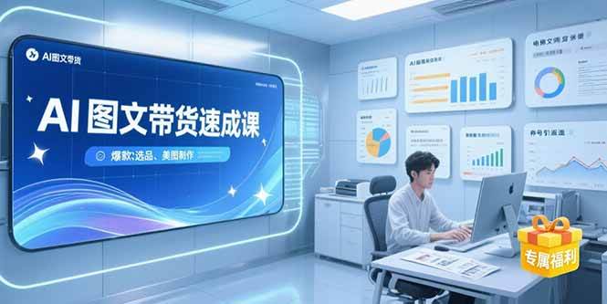 （15416期）AI图文带货速成课，养号引流秘籍，爆款选品策略，美图制作全流程-占领资源网