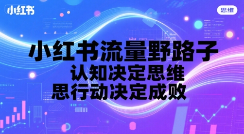 小红书流量野路子，认知决定思维，思维决定行动，行动决定成败-占领资源网