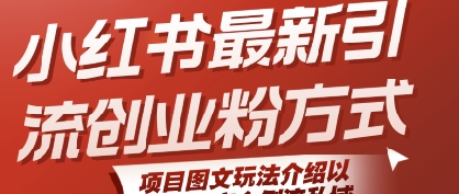 小红书最新引流创业粉方式，项目图文玩法介绍以及如何安全倒流私域-占领资源网
