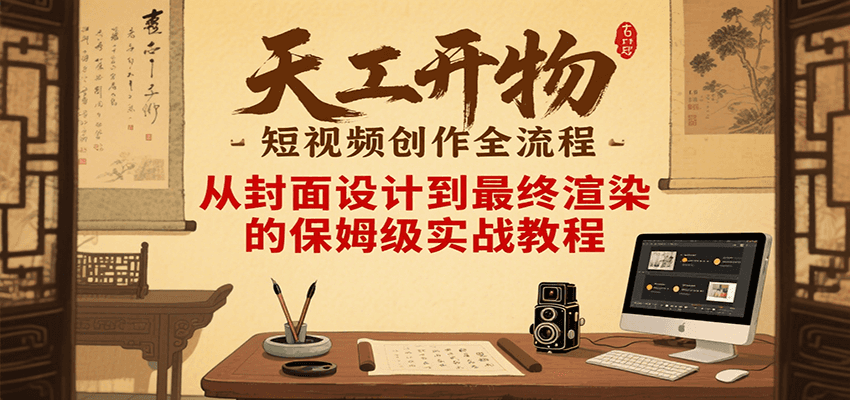 天工开物短视频创作全流程，从封面设计到最终渲染的保姆级实战教程-占领资源网
