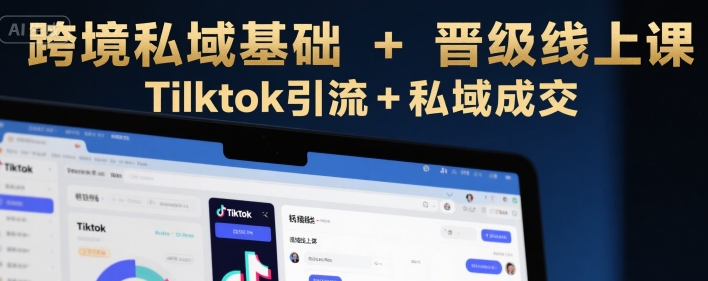 跨境私域基础+晋级线上课，Tilktok引流+私域成交-占领资源网