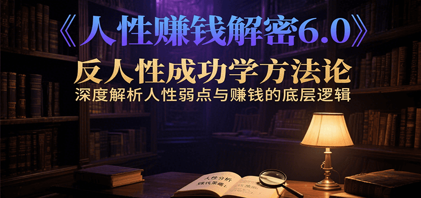 人性赚钱解密6.0，反人性成功学方法论，深度解析人性弱点与赚钱的底层逻辑-占领资源网