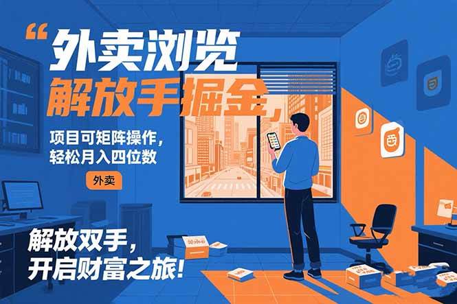 （15440期）外卖浏览掘金项目 可矩阵操作 轻松日入500+-占领资源网