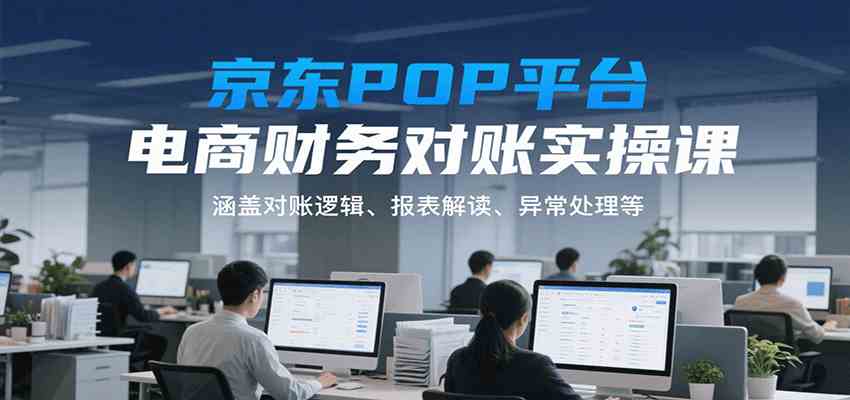 京东POP平台电商财务对账实操课，涵盖对账逻辑、报表解读、异常处理等-占领资源网