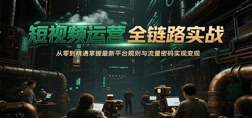 短视频运营全链路实战，从零到精通掌握最新平台规则与流量密码实现变现-占领资源网