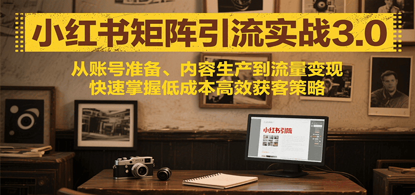 小红书矩阵引流3.0，从账号准备、内容生产到流量变现，快速掌握低成本高效获客策略-占领资源网