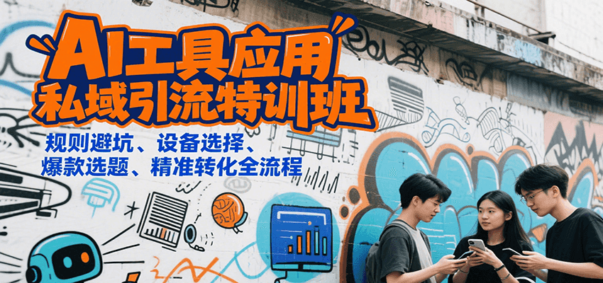 AI工具应用私域引流特训班，规则避坑、设备选择、爆款选题、精准转化全流程-占领资源网