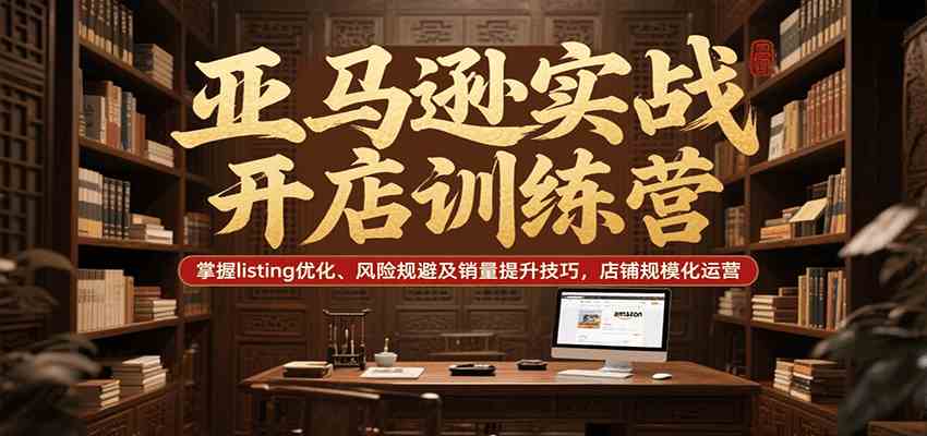 亚马逊实战开店训练营，掌握listing优化、风险规避及销量提升技巧，店铺规模化运营-占领资源网