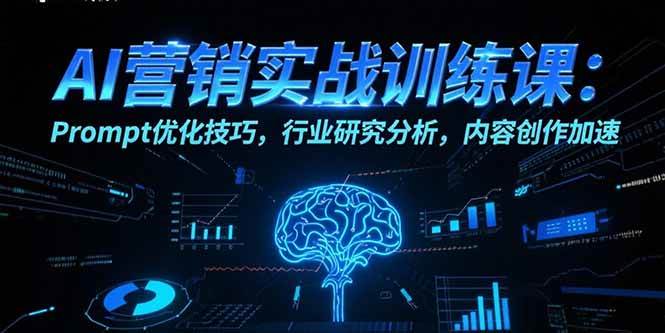 （15465期）AI营销实战训练课：Prompt优化技巧，行业研究分析，内容创作加速-占领资源网