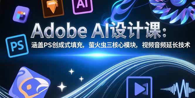 （15469期）Adobe AI设计课：涵盖PS创成式填充，萤火虫三核心模块，视频音频延长技术-占领资源网