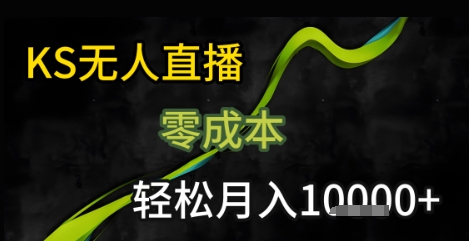 KS无人直播25年最新玩法，只需一部手机，轻松月入1W+【揭秘】-占领资源网