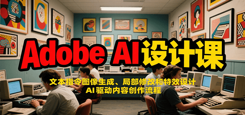 Adobe AI设计课：文本指令图像生成、局部修改和特效设计，AI驱动内容创作流程-占领资源网