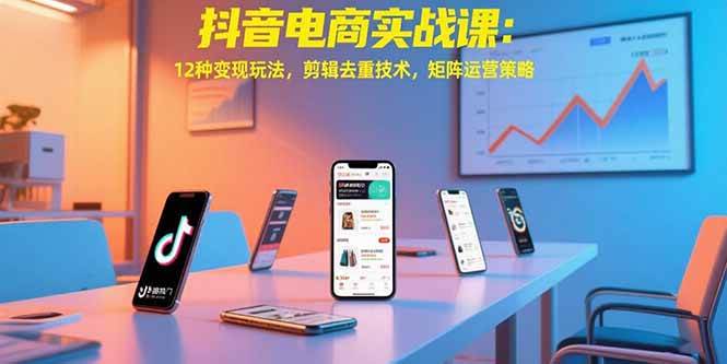 （15478期）抖音电商实战课：12种变现玩法，剪辑去重技术，矩阵运营策略-占领资源网