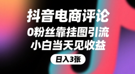 抖音电商评论，0粉丝靠挂图引流，被动挣抖音搜索佣金，小白当天见收益，还能躺挣下级评论增量收益-占领资源网