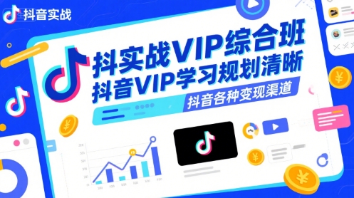 抖音实战VIP综合班，抖音VIP学习规划请晰抖音各种变现渠道-占领资源网