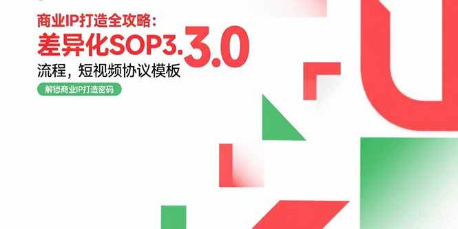 （15486期）商业IP打造全攻略：差异化SOP3.0流程，短视频协议模板，婚恋项目实战案例-占领资源网