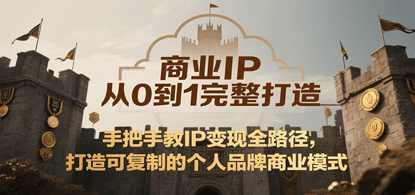 商业IP从0到1完整打造，手把手教IP变现全路径，打造可复制的个人品牌商业模式-占领资源网
